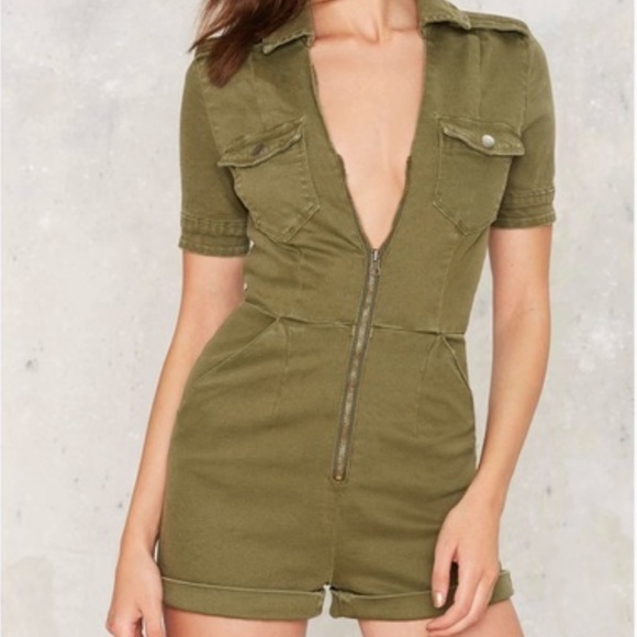 denim utility romper